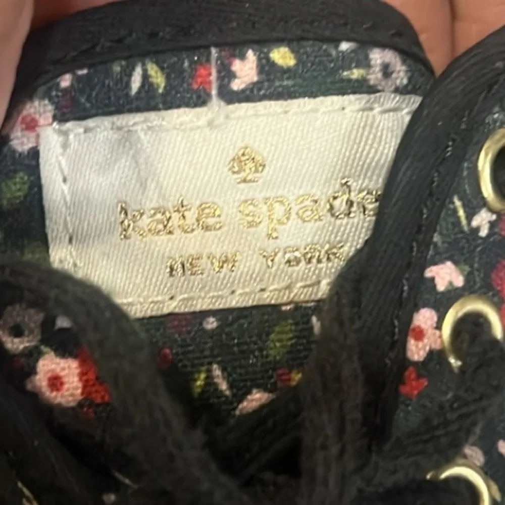 Kate Spade Keds Collaboration Floral Sneakers - Black and multicolor.    Size 7